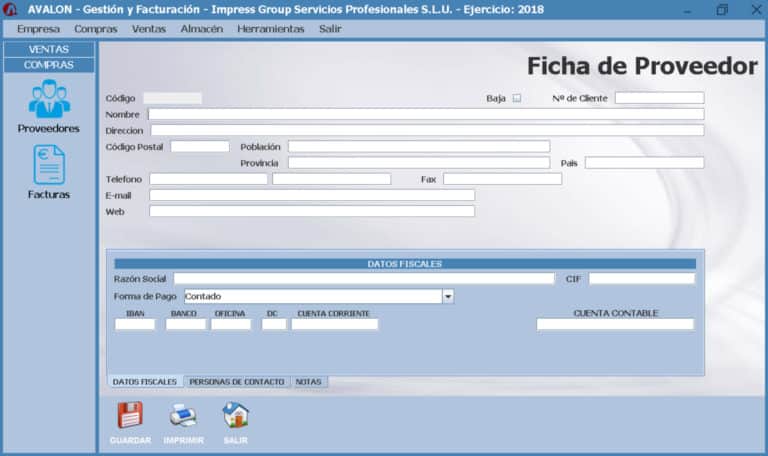 Avalon - Programa de gestión empresarial y facturación