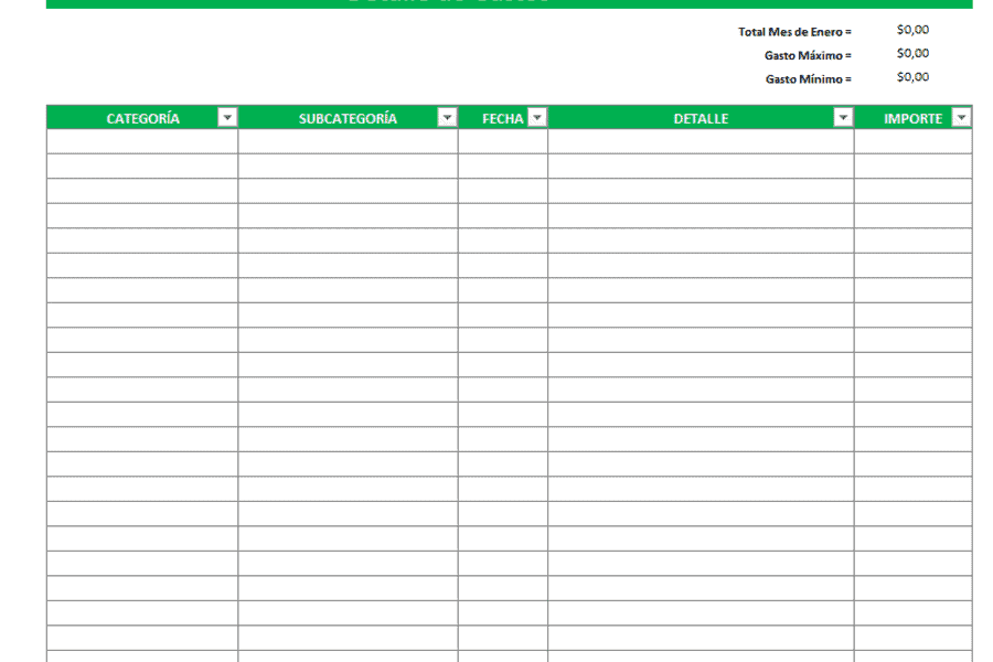 planilla de excel gratis para autónomos para control de gastos